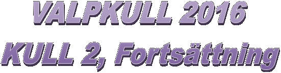 VALPKULL 2016
KULL 2, Fortsttning